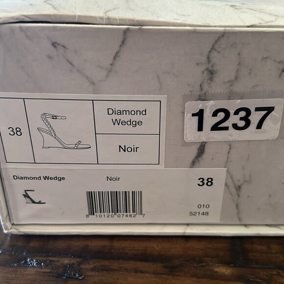 Jessica Rich Diamond Wedge Leather Strappy Embellished Heels NEW EU 38/US 8 - Picture 9 of 9
